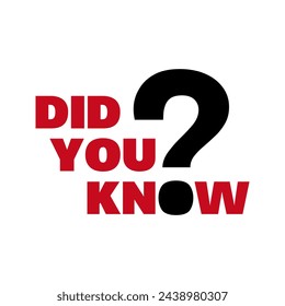 Did you know and question mark. Social media post vector poster. Banner design for business and advertising.