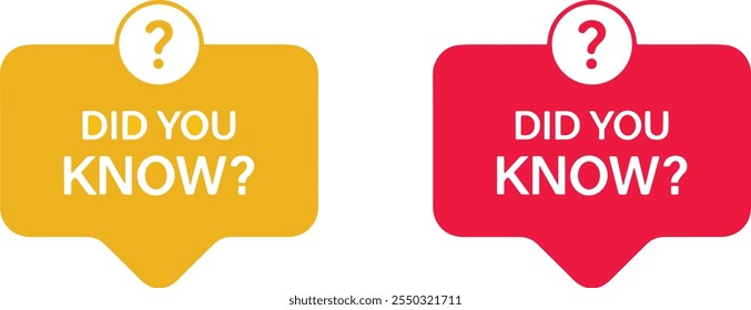 Did you know with question mark, banner vector design stock illustration