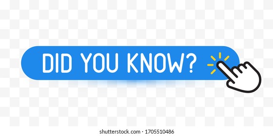 Did you know question web vector button template on transparent background for website, advice banner, ask sign