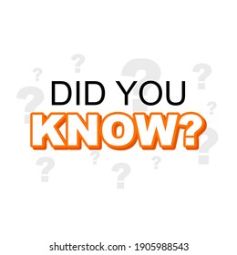 Did you know quiz background design vector