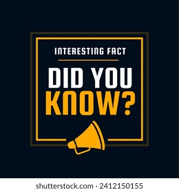 did you know quote background with megaphone design vector