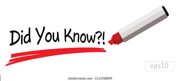 did you know, red underline, marker pen  