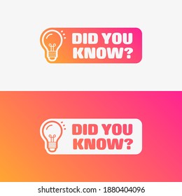 Did You Know Shopping Vector Label Set