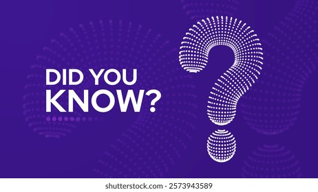 Did You Know Sign. 3D Question Mark Particles Mesh Grid. Ask Symbol. Help Support, FAQ Problem Symbol, Think Education Concept. Vector Illustration.