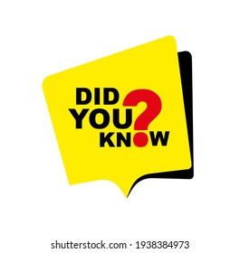 did you know sign on white background