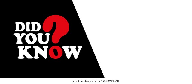 Did You Know Sign On White Background