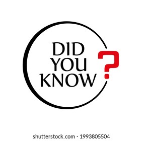 did you know sign on white background