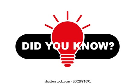 did you know sign on white background