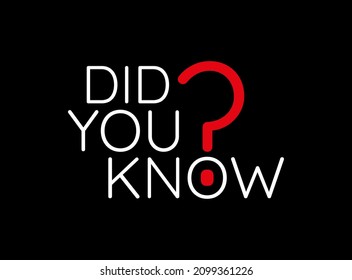 did you know sign on white background