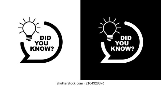 Did You Know Sign On White Background