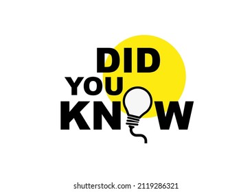 did you know sign on white background