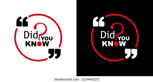 did you know sign on white background