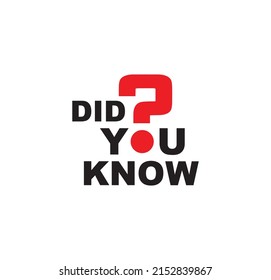 did you know sign on white background