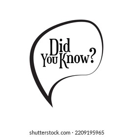 did you know sign on white background