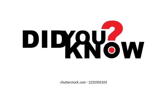 did you know sign on white background