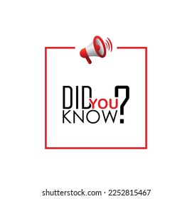 did you know sign on white background