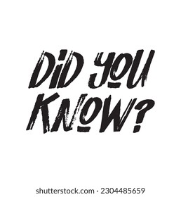 did you know sign on white background