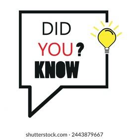 did you know sign on white background