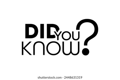 did you know sign on white background