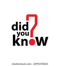 did you know sign on white background