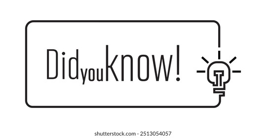 did you know sign on white background