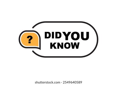 did you know sign on white background