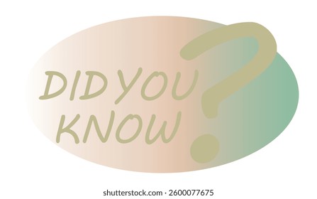 did you know sign on white background