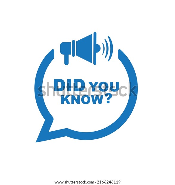 Did You Know Sign On White Stock Vector (Royalty Free) 2166246119 ...
