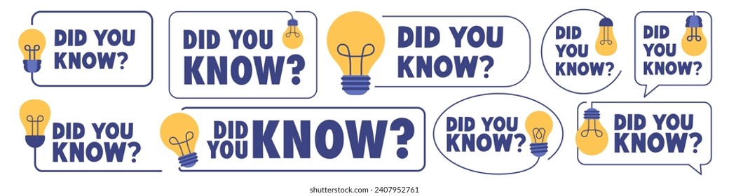 ¿Sabías firmar? ¿Conoces burbuja de habla? Juego de banner Light Bulb.