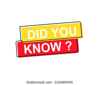Did You Know sign. Vector illustration