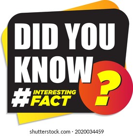 Did you know speech bubble  white background, vector illustration. question sign. Interesting fact. information announcement sticker.