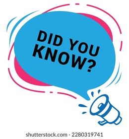 Wusstest du Sprachblase Megaphone schnelle Tipps Banner Vektorgrafik flach. Beratung Information Marketing-Nachricht Frage Weisheit kreative Kommunikation hilfreich interessante Erklärung