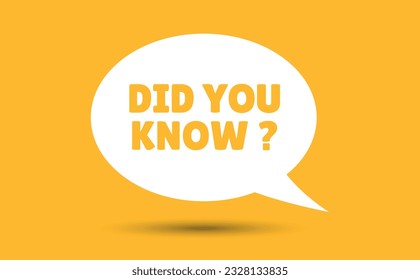 did you know speech bubble vector illustration. Communication speech bubble with did you know text