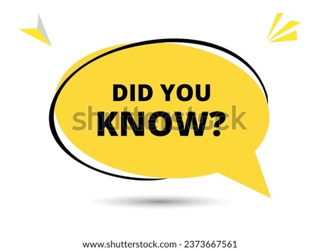 Did you know speech bubble text. Hi There on bright color for Sticker, Banner and Poster. vector illustration.