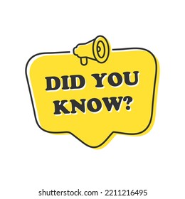 Did you know speech bubble.Vector illustration eps 10