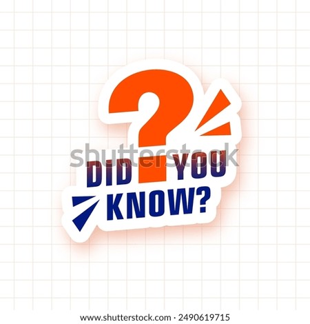 did you know sticker template for social help and request vector