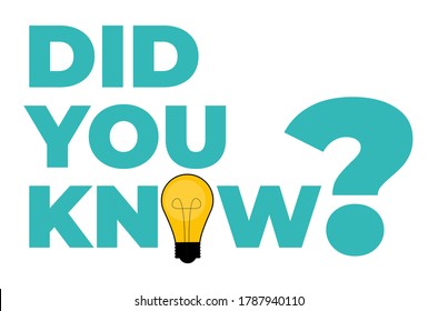 Did you know sticker with yellow bulb. Vector Illustration EPS10