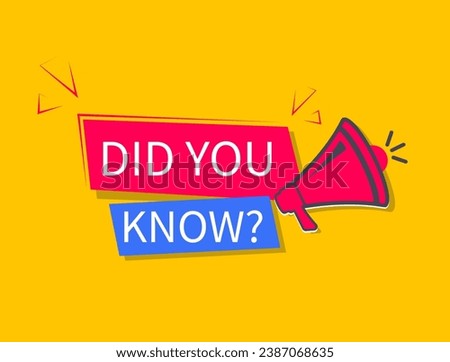 Did you know tag. Banner with megaphone. Special offer question sign. Interesting facts symbol. Did you know chat speech message. 3d offer talk box. Vector. Vector illustration