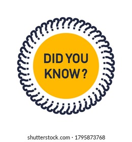 Did you know, text badge. Vector stock illustration eps10.
