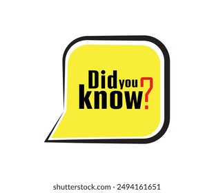 did you know text information sign