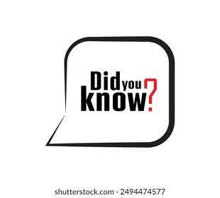 did you know text information sign