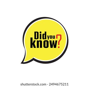 did you know text information sign