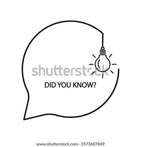 did you know that the hanging light bulb frame vector design illustration