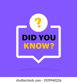 Did you know typography badge vector