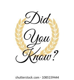 Did You Know vector banner. Label did you know design background