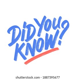 Did you know. Vector banner.