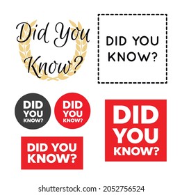 did you know vector icon
