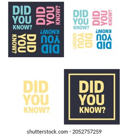 did you know vector icon