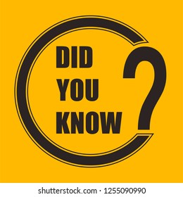 did you know  vector illustration