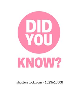Did you know vector illustration. did you know words
